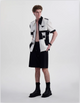 Chic B&W Structured Belted Shirt & Casual Shorts Set - chiclara