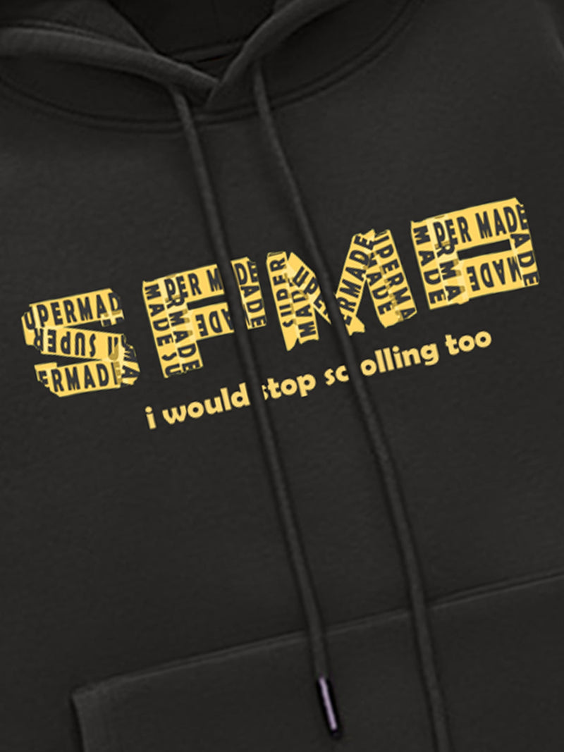 Letter Graphics Fleece Hoodie