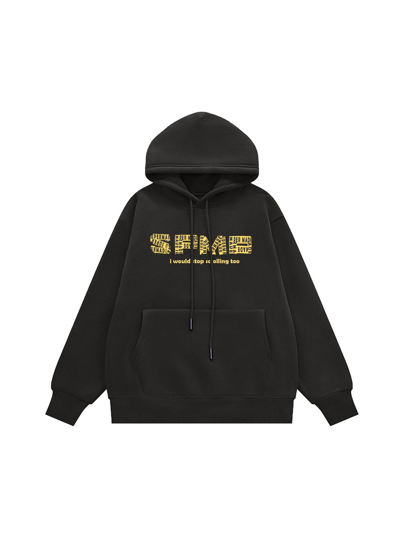 Letter Graphics Fleece Hoodie