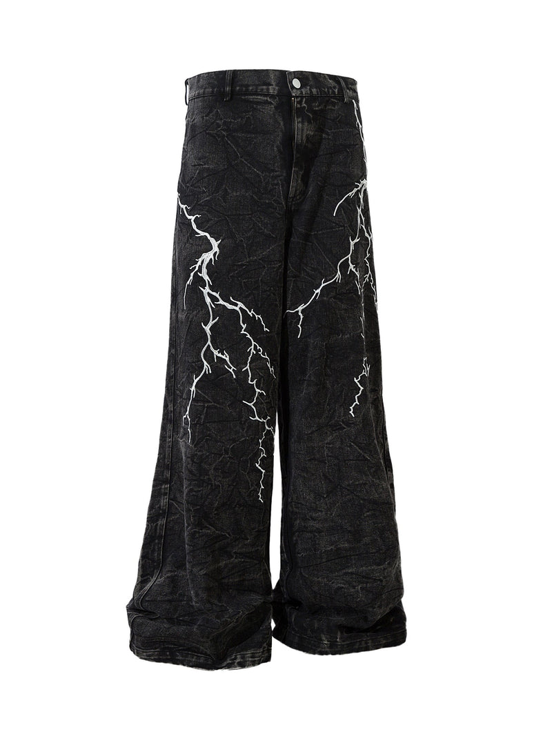 High Street Hip-hop Distressed Washed Jeans