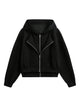 Faux Two-Piece Double Zipper Cardigan Hooded Sweatshirt