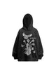 Lace Floral&Dove Embroidery Fleece Hoodie