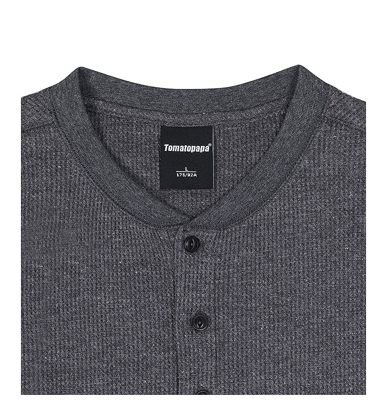 Fitted Long Sleeve Henley Shirt