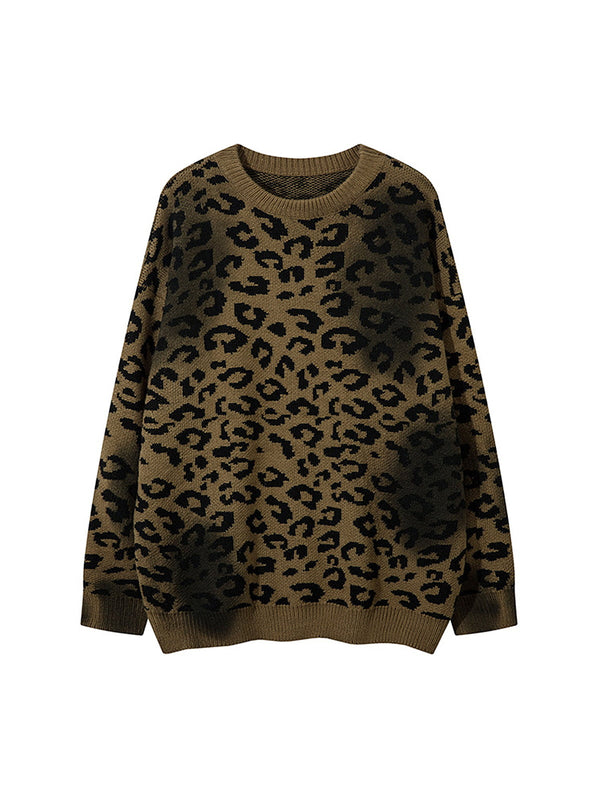 Tie-dye Cheetah Jacquard Sweater