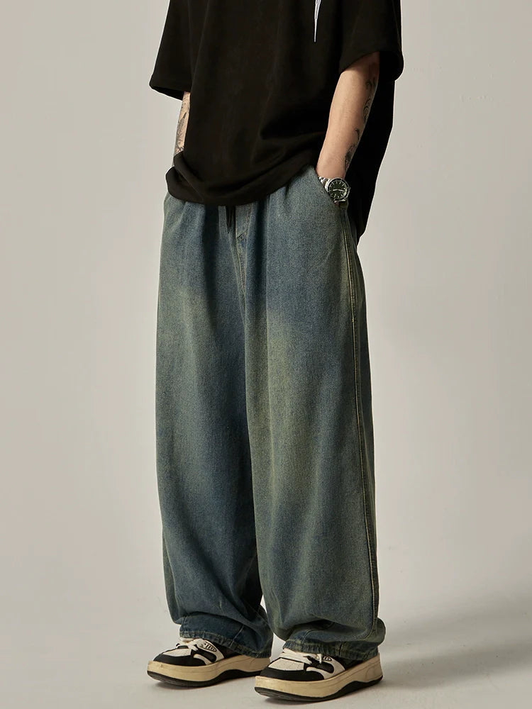 Ombre Fade Wide-Leg Relaxed Denim Jeans