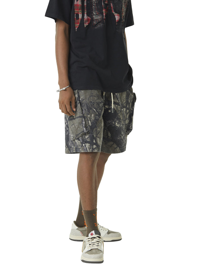 Fallen Leaf Camouflage Pocket Workwear Shorts