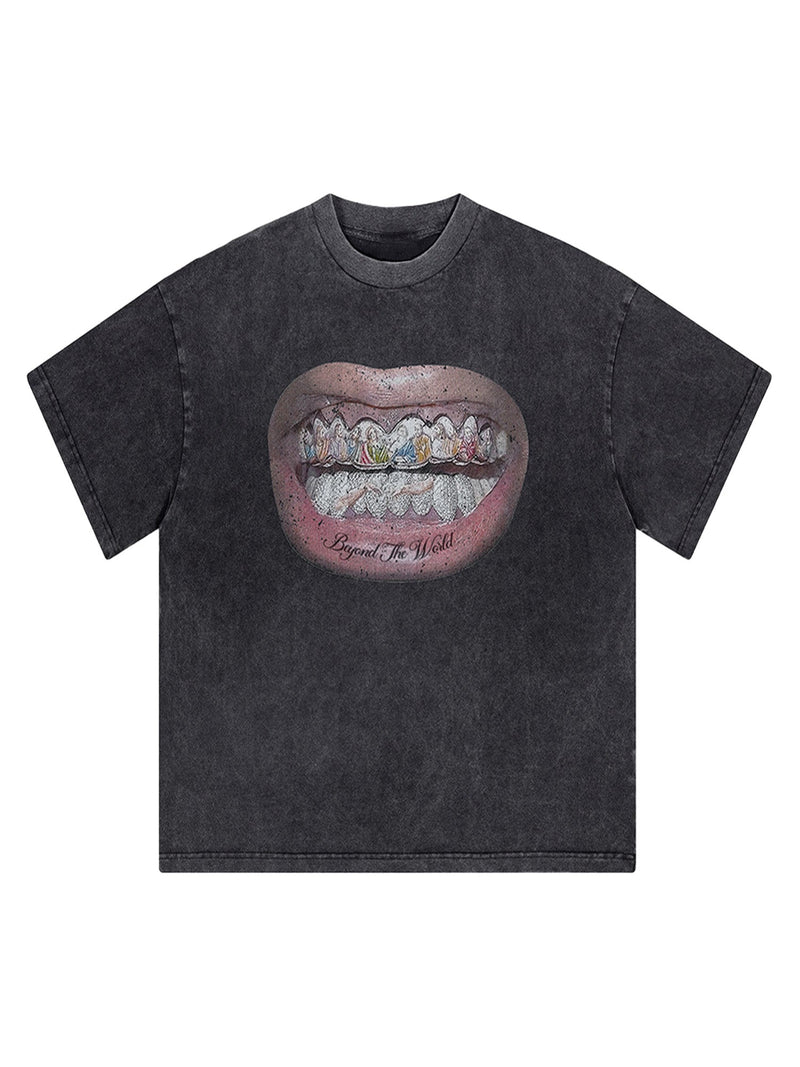 Full Diamond Tooth Pattern T-Shirt