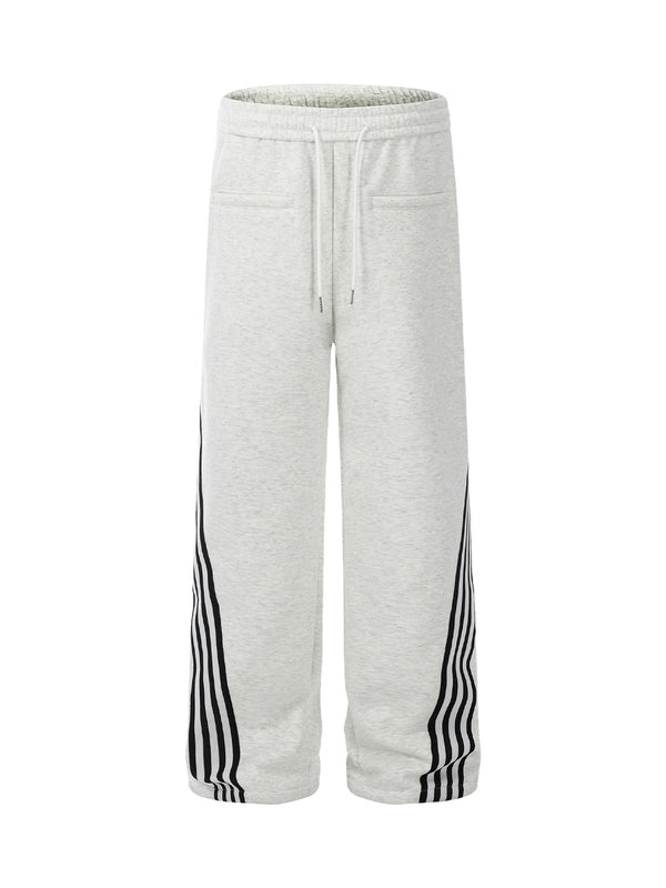 Striped Drawstring Fleece Sweatpants