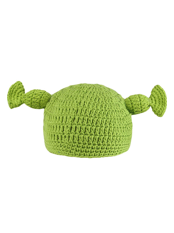 Fun Green Cartoon Hand-knitted Head Cover