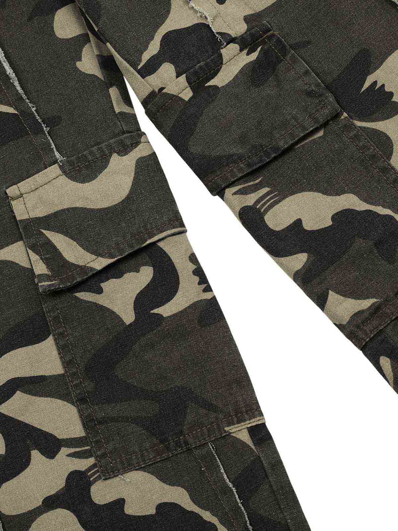 Camouflage Multi Pocket Patched Cargo Pants