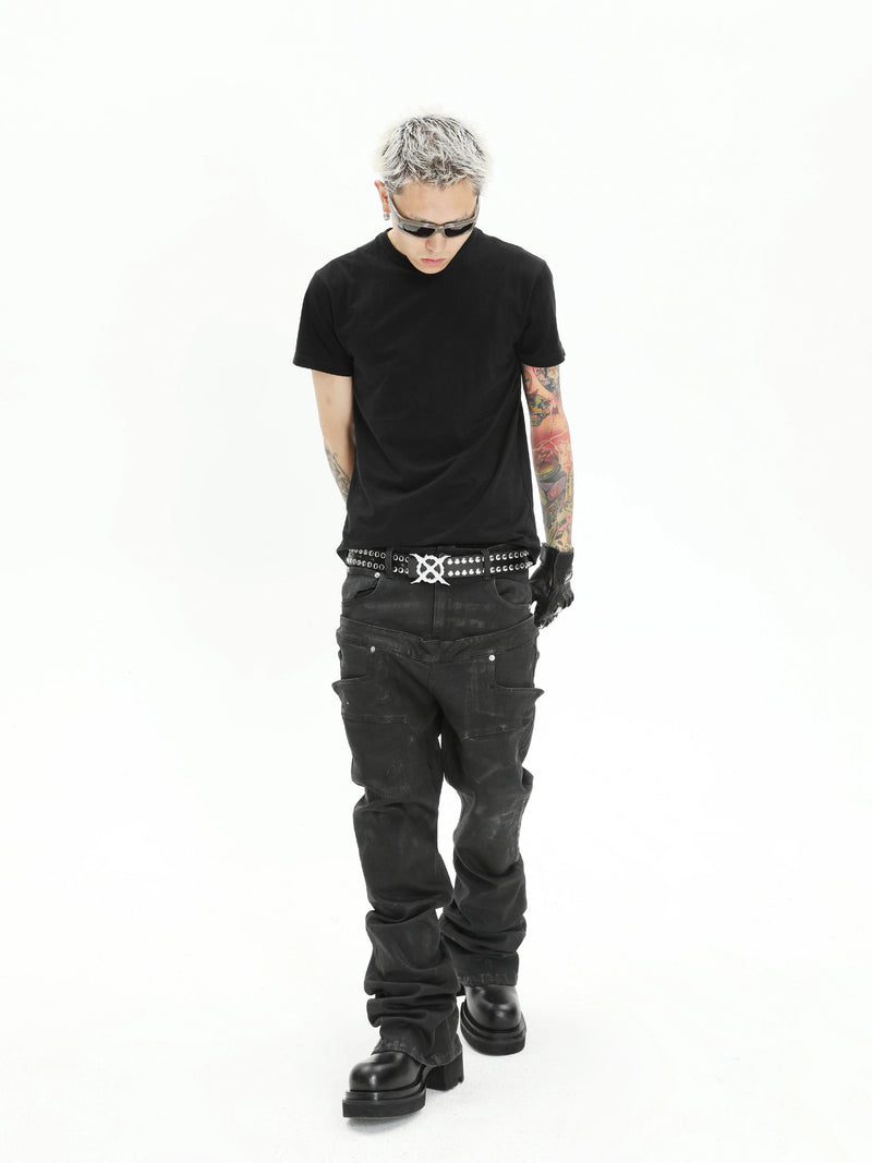 Black Cargo-Style Jeans