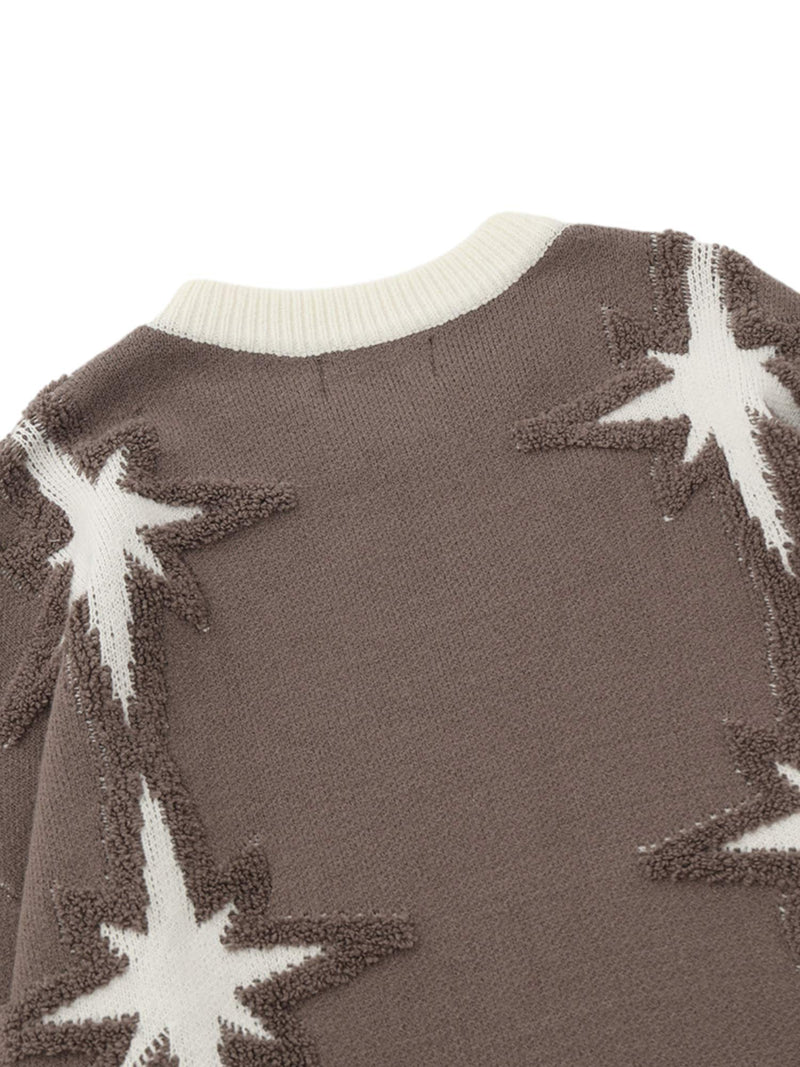 Star Jacquard Crew Neck Sweater