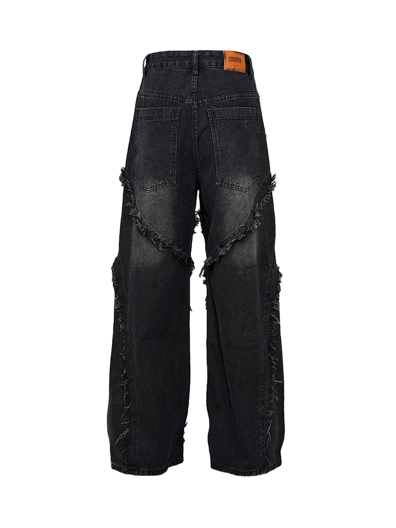 High Street Hip Hop Washed Distressed Jeans