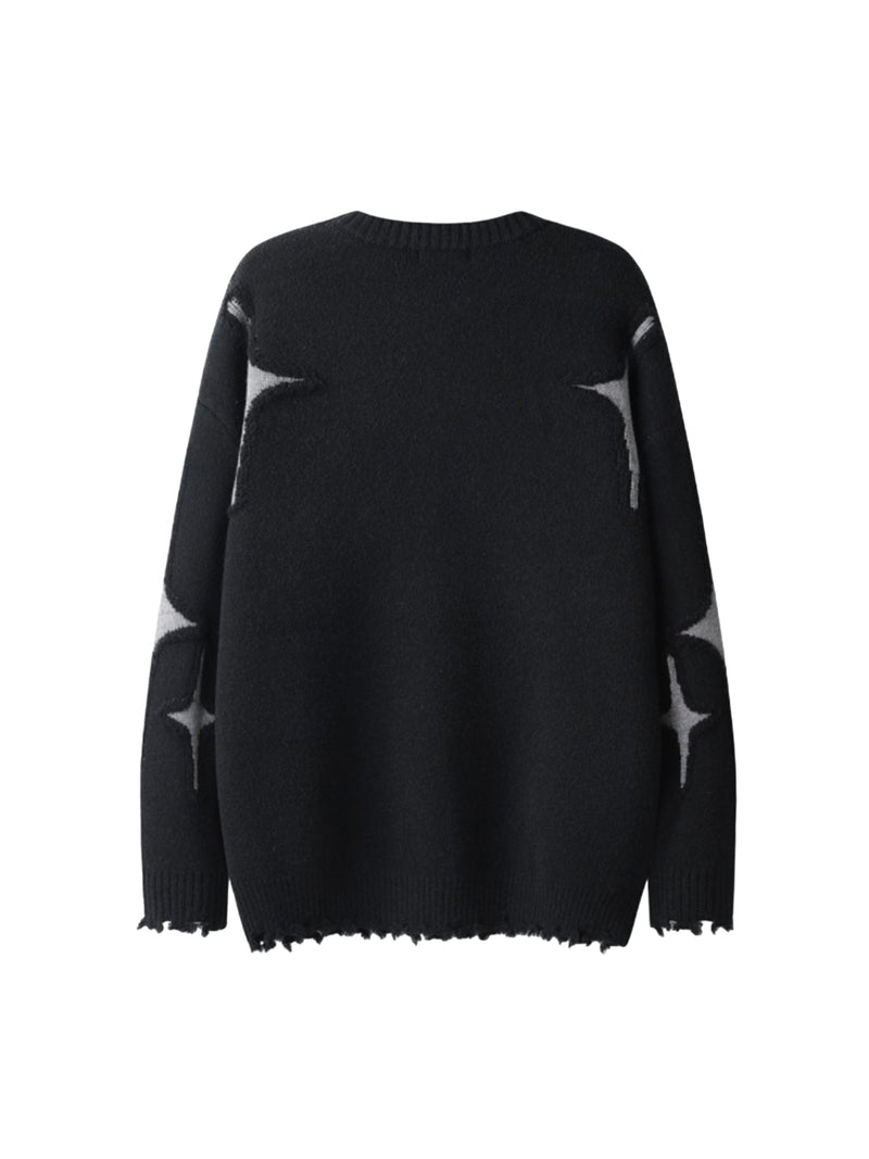 Maillard Star Tassel Ripped Sweater