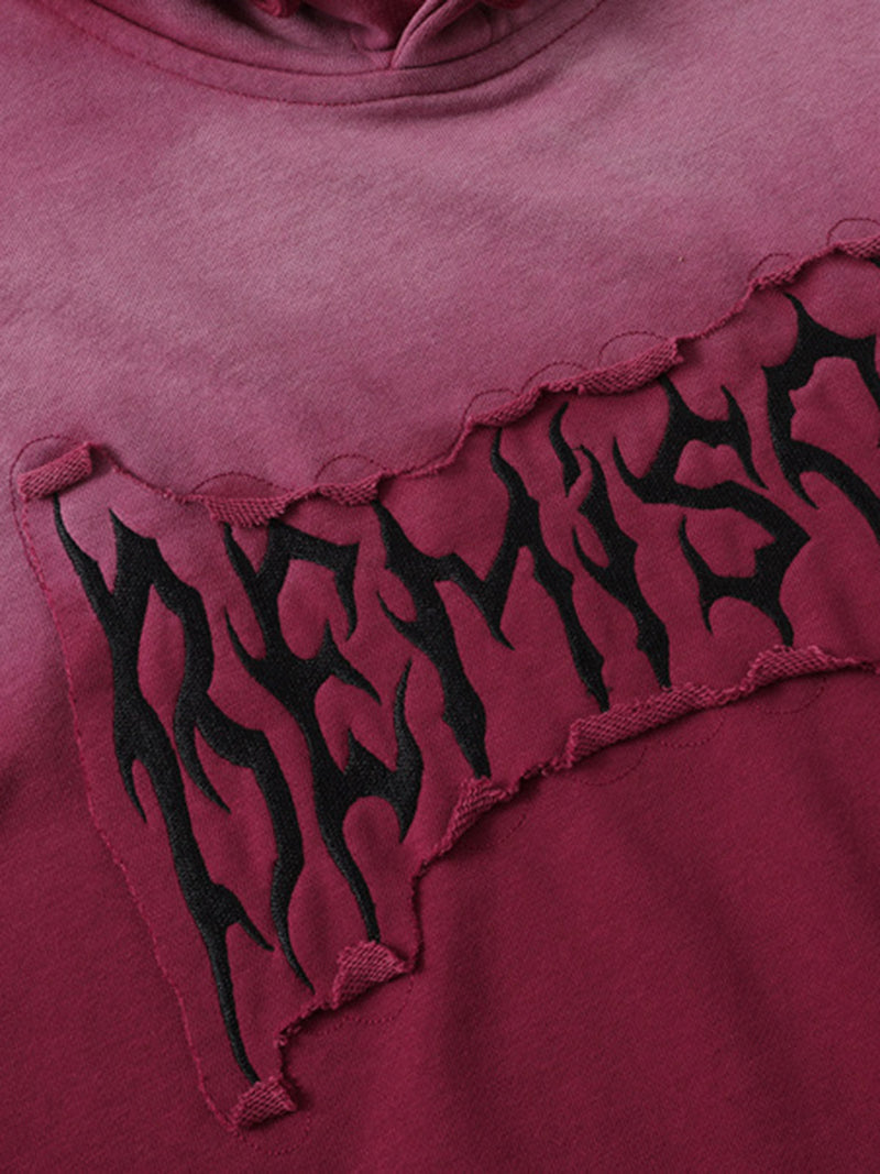 Destroyed Embroidered Gradient Hoodie