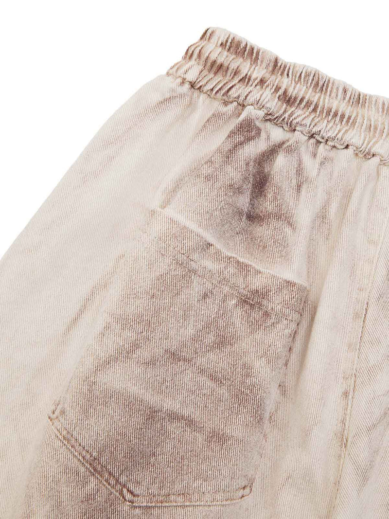 Spray-painted Woodcut Hip-Hop Shorts