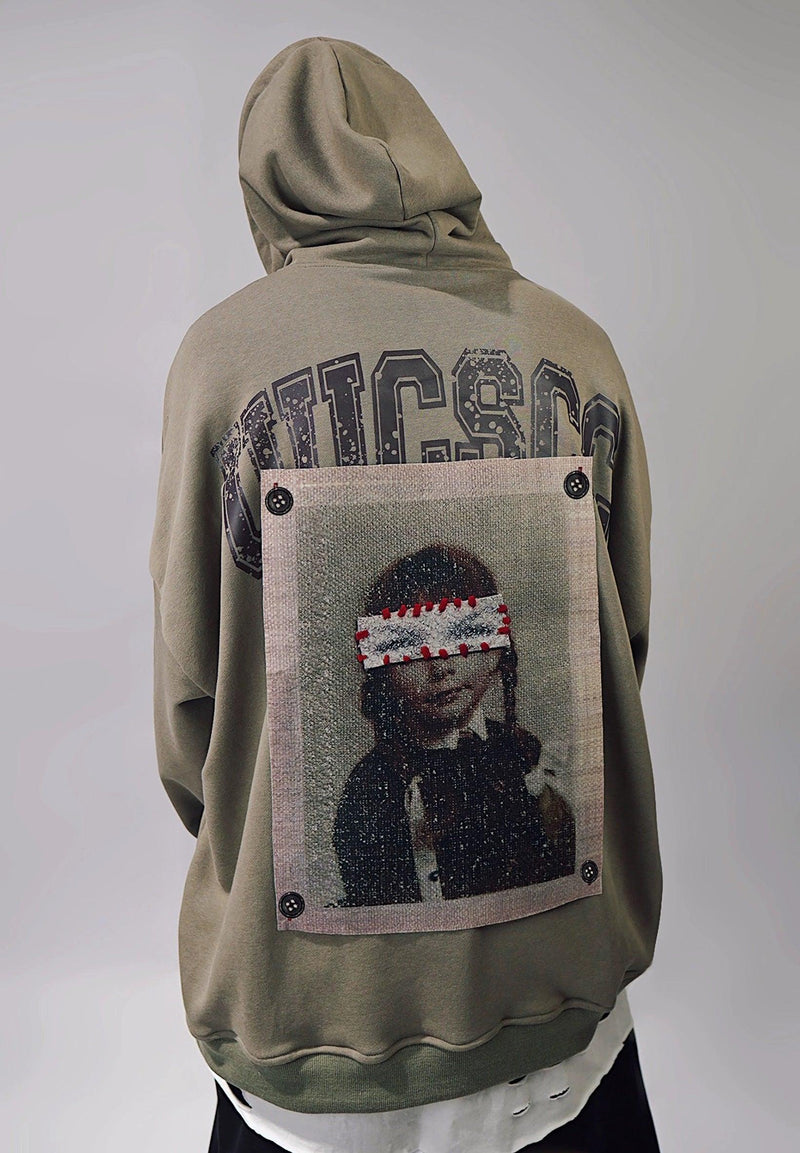 Patchwork Portrait Oversized Hoodie