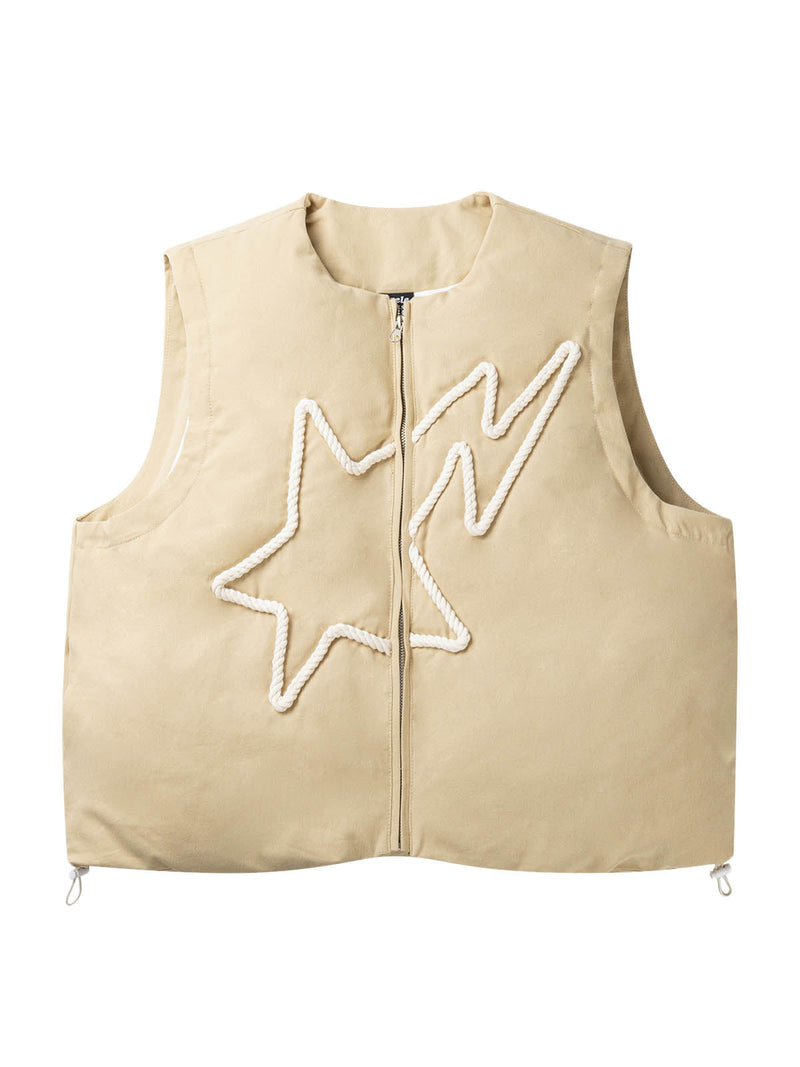 Star Embroidered Puffer Vest