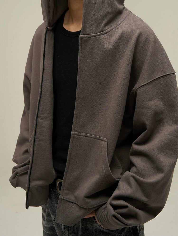 Relaxed Vibe Oversized Short Zipper Hoodie - chiclara