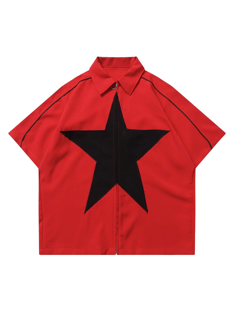 Star Zipper Design Shirt