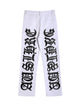 Burning Text Embroidered Letters Jeans