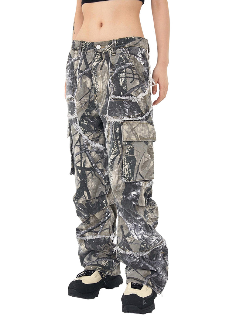 Camouflage Leaf Straight Leg Pants