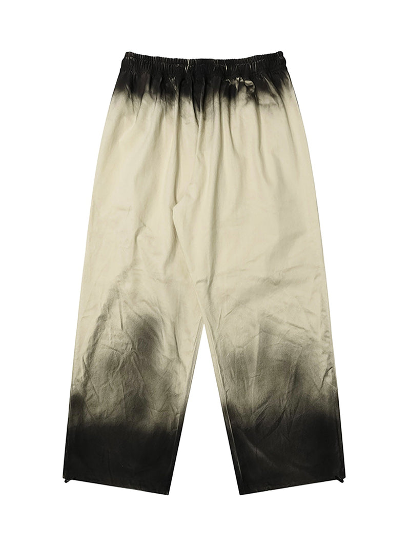 Spray-painted Pleated Casual Pants