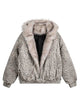 Cheetah Print Mink Fur Hooded Jacket