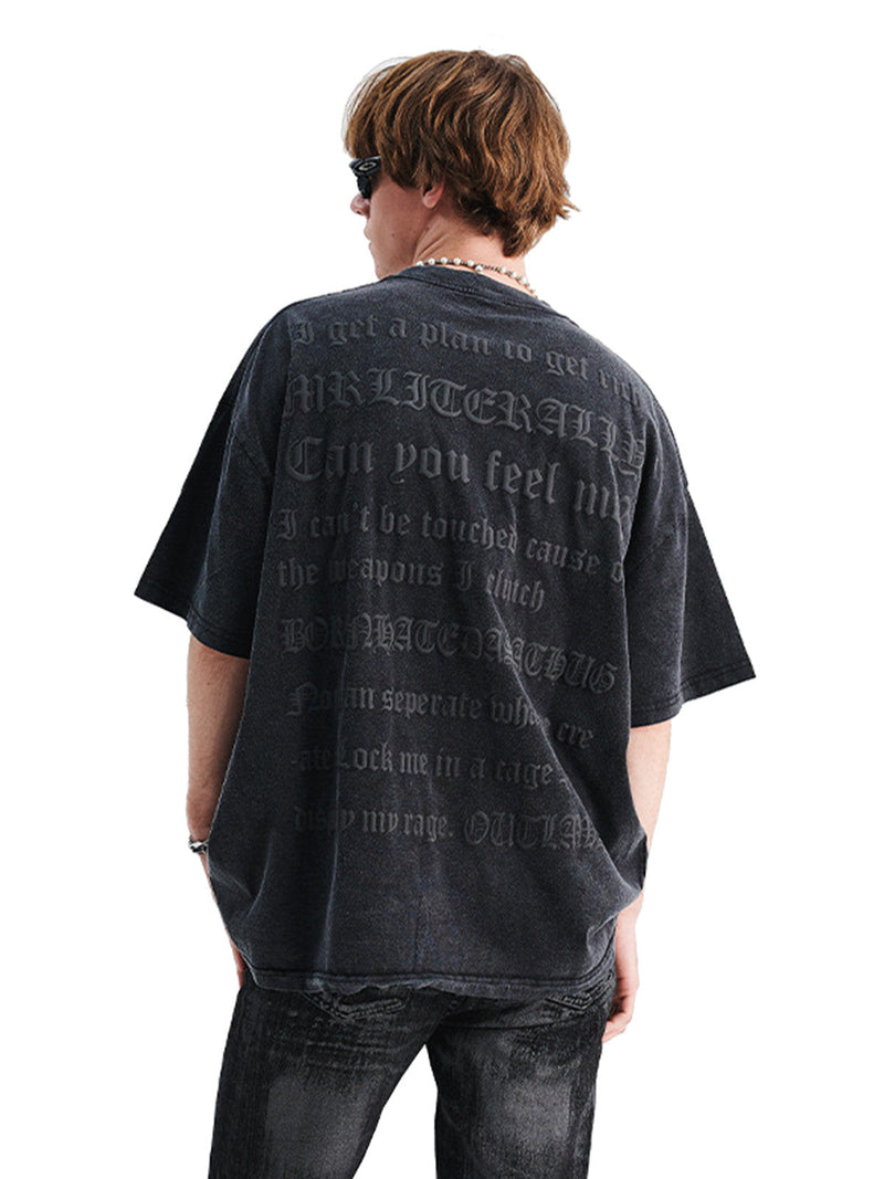 Washed Letter Print T-shirt