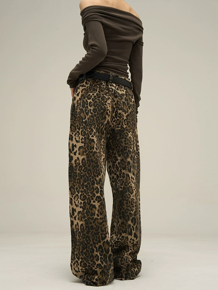 Wild Leopard Print Jeans - chiclara