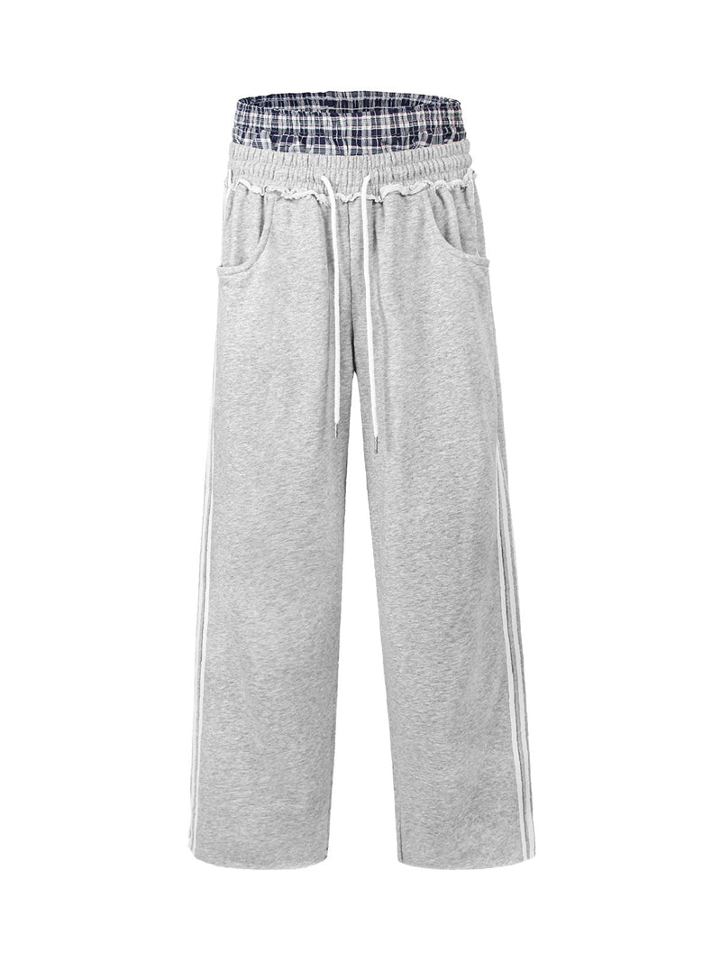 Double Waistband Drawstring Sweatpants