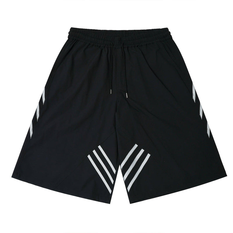 Sporty Baggy Shorts with Stripes - chiclara