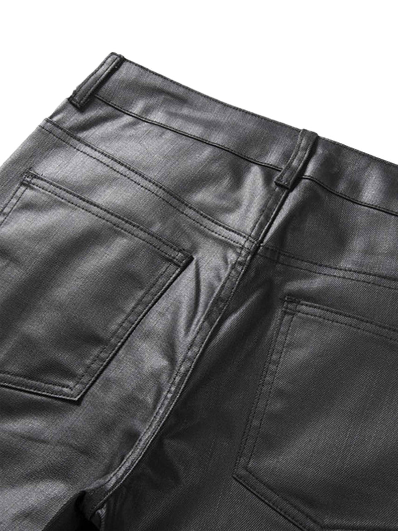 Retro Zipper Pocket Slim Straight Pants