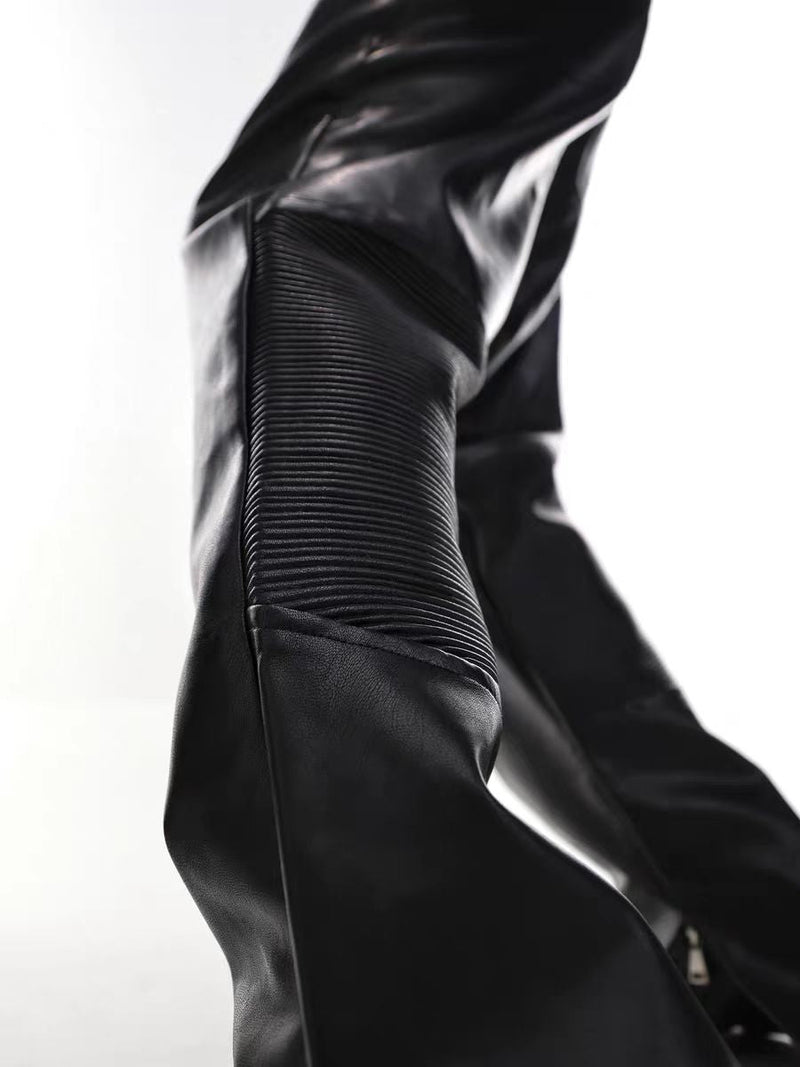 Leather Flared Trousers