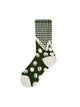 The StreetsMuse Thousand Birds Check Smiley Face Mid-calf Cotton Socks