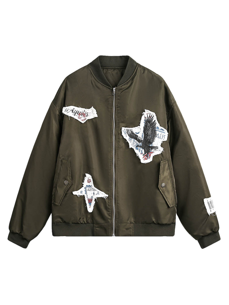 Patchwork Bomber Jacket