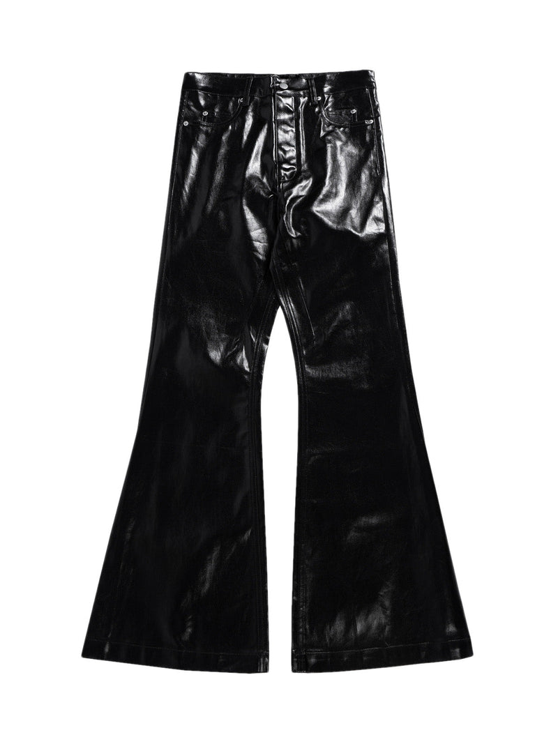 Glossy Patent Leather Flare Pants