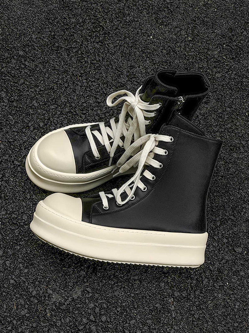 High-top Side Zipper Platform Sneakers