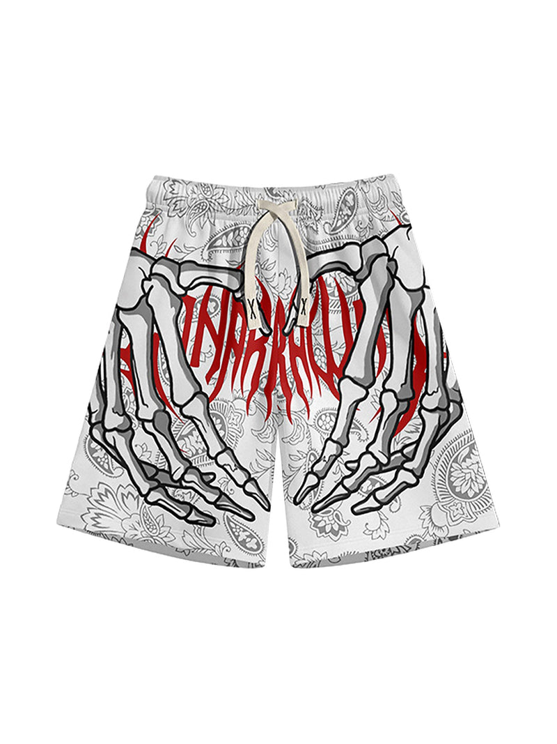 Skull Hand Print Hip-hop Shorts