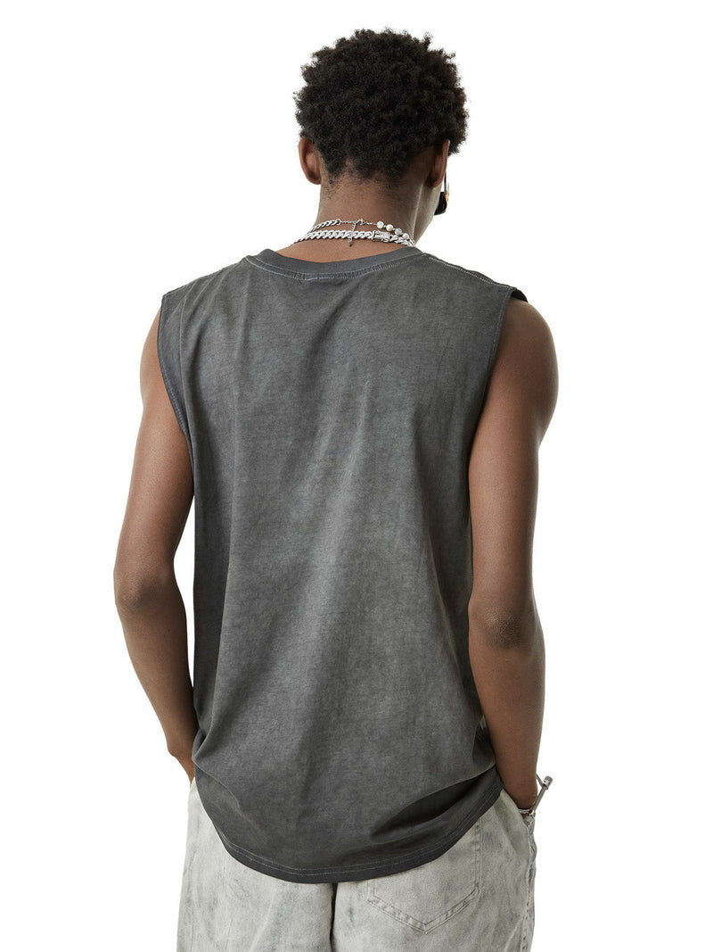 Heavy Washed Pulp Dark Pattern Vest