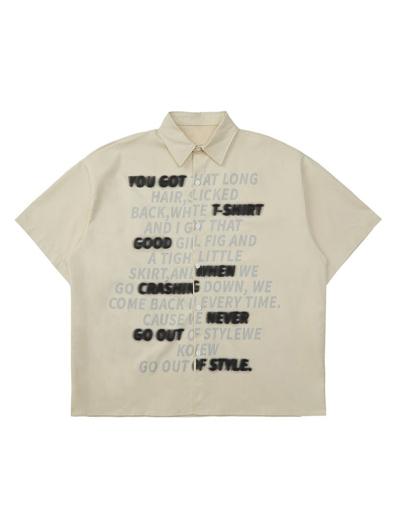 Street Letter Print Short Sleeve Shirt