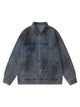 Hip-hop Beaded Washed Denim Jacket