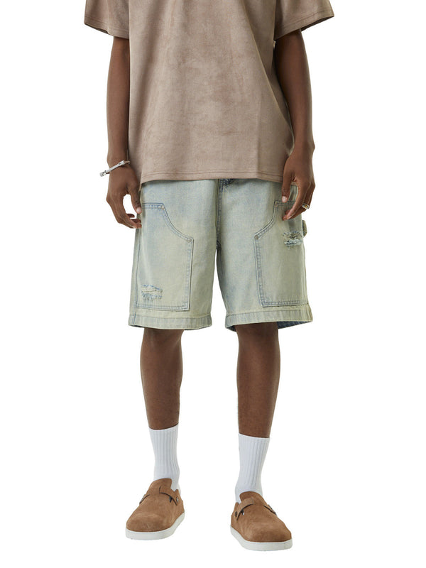 Retro Washed Hip-Hop Shorts