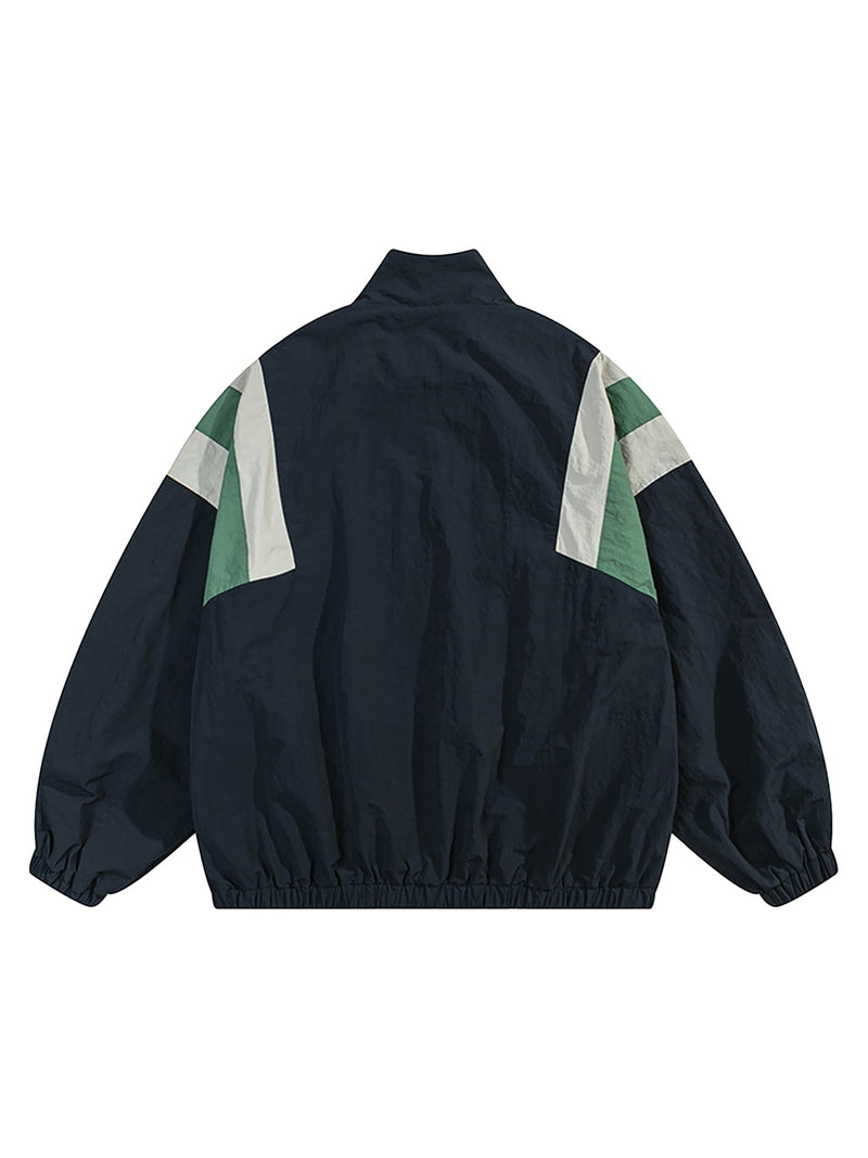 Patchwork Contrasting Windbreaker Jacket