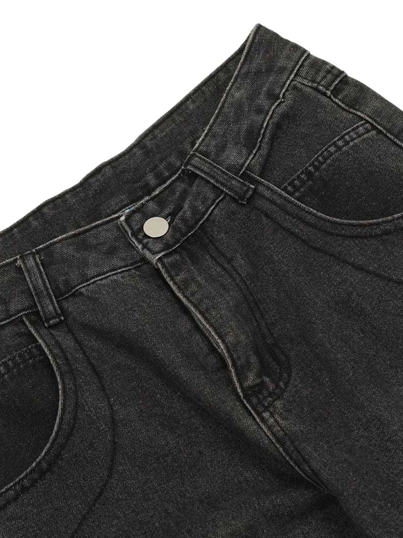 Washed Multi-Pocket Bootcut Jeans