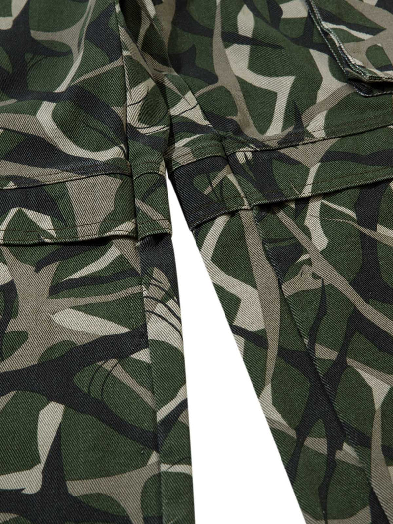 Camouflage Faux Two-piece Hooded Fleece Jacket Tracksuit