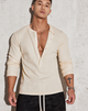 Fitted Long Sleeve Henley Shirt