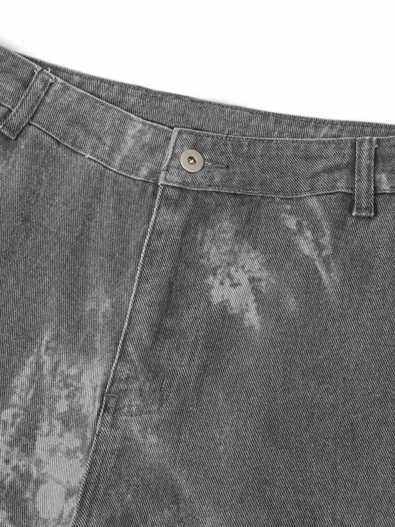 High Street Hip-hop Distressed Washed Work Jeans