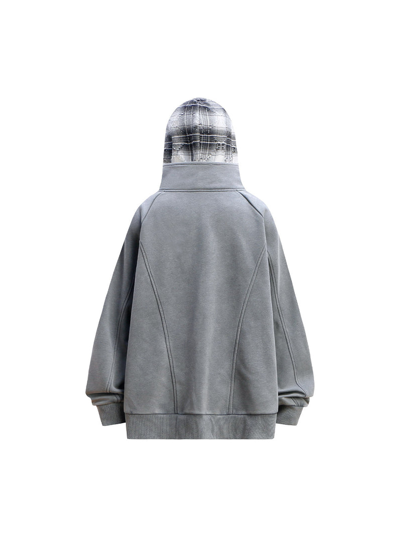 Multi Bedge Zip Up Fleece Hoodie