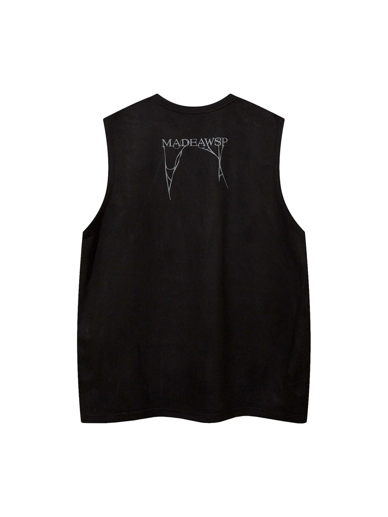 High Street Spider Letter Print Vest